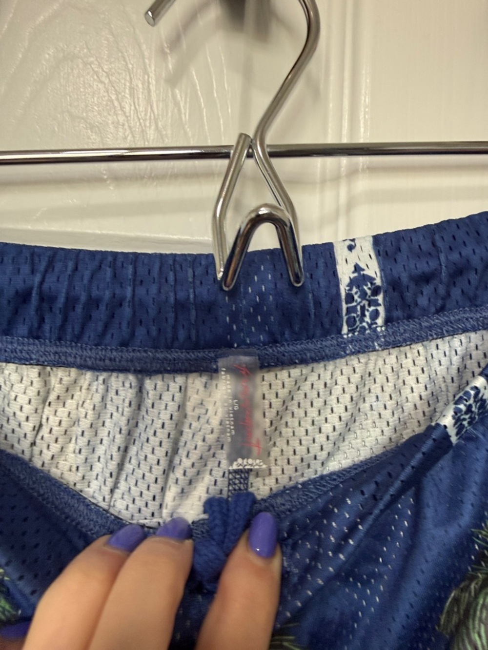 Free People When in Venice Palm court Combo Athletic Mesh Shorts Side Stripes Lg - Picture 6 of 6